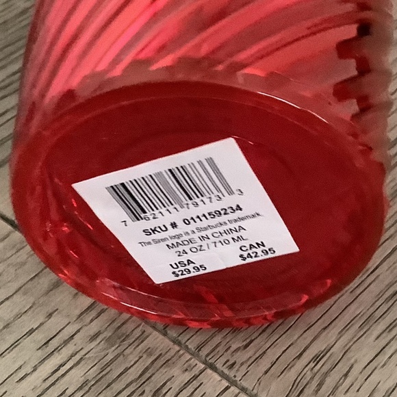 Starbucks red swirl tumbler, never used, tag attached - Picture 2 of 3